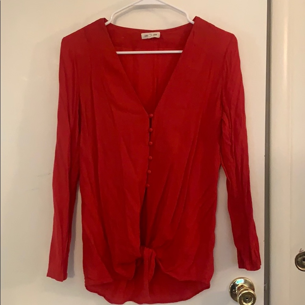 Red long sleeve top